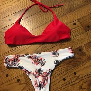 Zaful Swim bikini size medium red & white